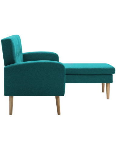 Divano a L con Rivestimento in Tessuto 186x136x79 cm Verde
