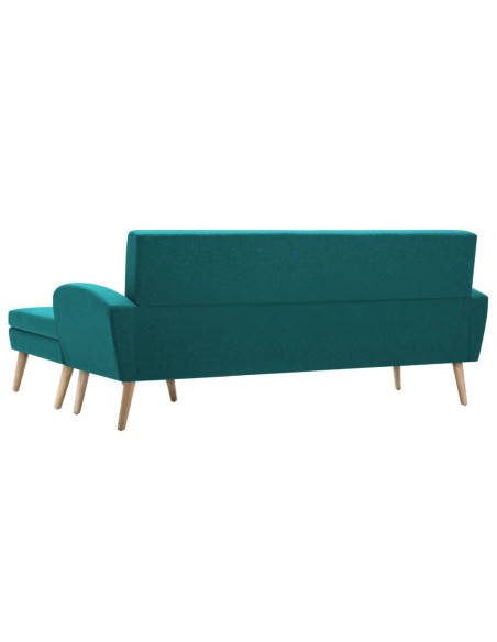 Divano a L con Rivestimento in Tessuto 186x136x79 cm Verde
