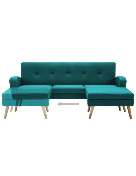 Divano a L con Rivestimento in Tessuto 186x136x79 cm Verde