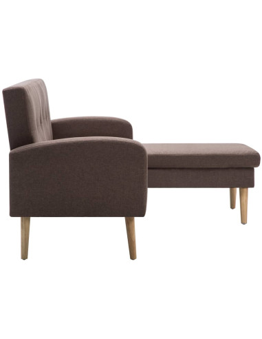 Divano a L con Rivestimento in Tessuto 186x136x79 cm Marrone