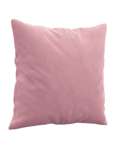 Set di Divani 2 pz con Cuscini Rosa in Velluto