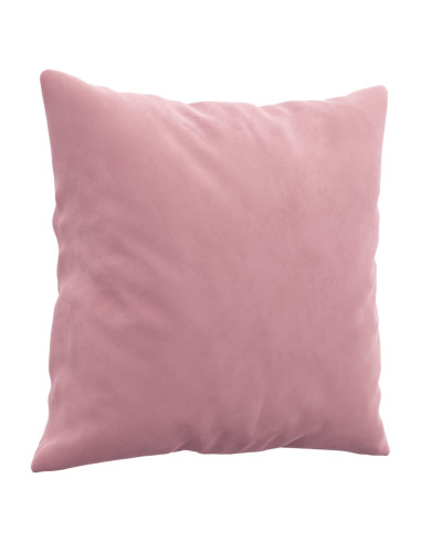 Set di Divani 3 pz con Cuscini Rosa in Velluto