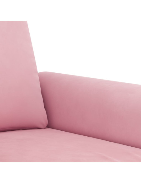 Set di Divani 3 pz con Cuscini rosa in Velluto