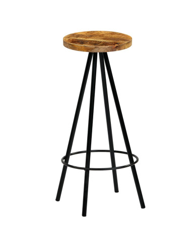 Set da Bar 5 pz in Legno Massello di Mango 120x60x107 cm