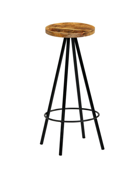 Set da Bar 5 pz in Legno Massello di Mango 120x60x107 cm