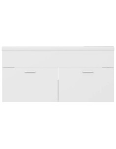 Mobile da Bagno con Lavabo Integrato Bianco in Truciolato 2