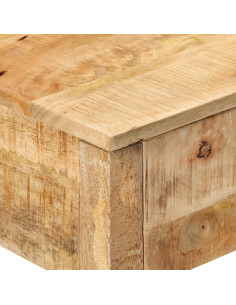 Tavolo Consolle con 2 Cassetti 110x35x75cm Legno Massello Mango 2