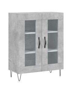 Credenza Grigio Cemento 69,5x34x180 cm in Legno Multistrato