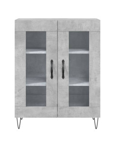 Credenza Grigio Cemento 69,5x34x180 cm in Legno Multistrato 2
