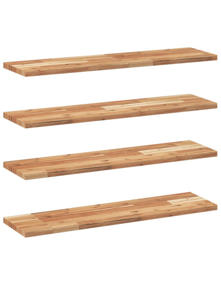 Mensole da Parete 4 pz 100x20x2 cm Legno Acacia Rifinito a Olio