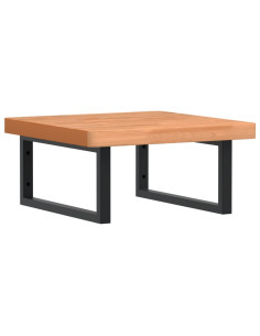 Ripiano a Parete per Lavabo in Acciaio e Massello di Faggio