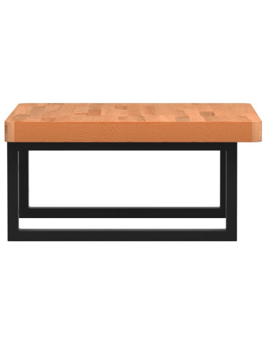 Ripiano a Parete per Lavabo in Acciaio e Massello di Faggio