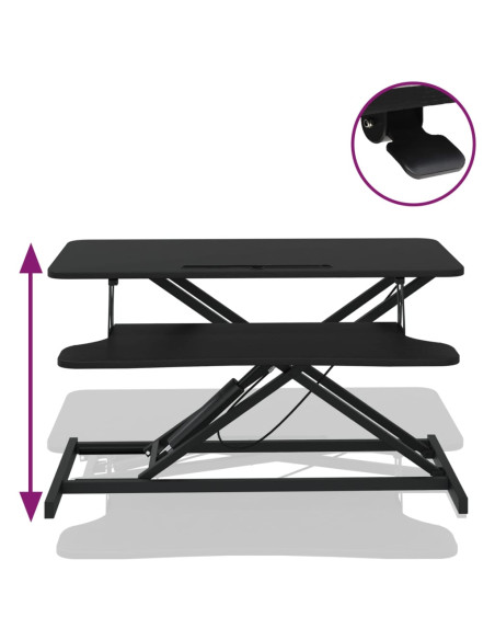 Banco da Lavoro Regolabile 90x40x(13-50) cm in Acciaio e Legno