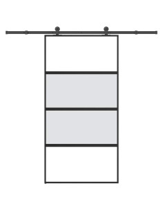Porta Scorrevole con Ferramenta Vetro Temperato Alluminio