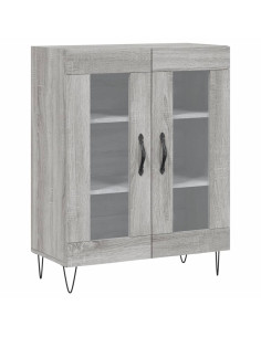 Credenza Grigio Sonoma 69,5x34x180 cm in Legno Multistrato
