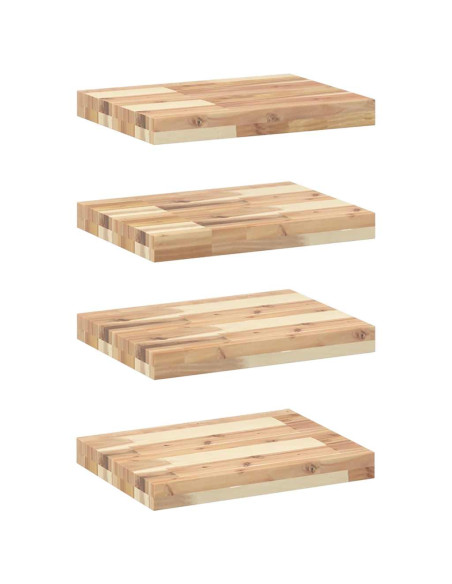 Mensole da Parete 4 pz 40x30x4 cm Legno Acacia Non Trattato