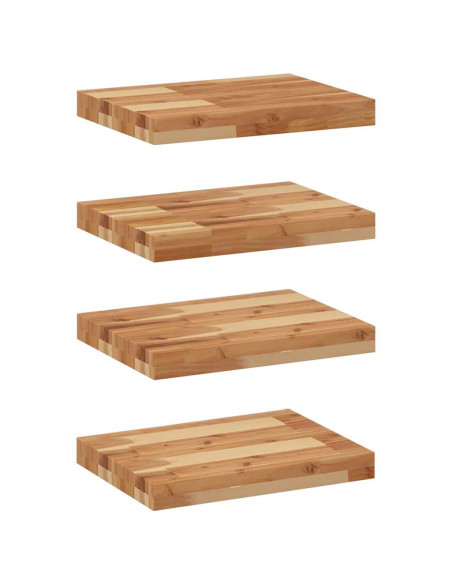Mensole da Parete 4 pz 40x30x4 cm Legno Acacia Rifinito a Olio