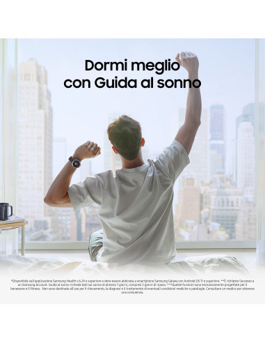 Samsung Galaxy Watch8 Classic (Black, BT, 46mm) Smartwatch Galaxy AI, design resistente agli urti, lunetta girevole, processore 