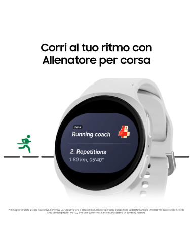 Samsung Galaxy Watch8 (Silver, BT, 40mm), Smartwatch Galaxy AI, allenatore personale, design resistente agli urti, processore 3n