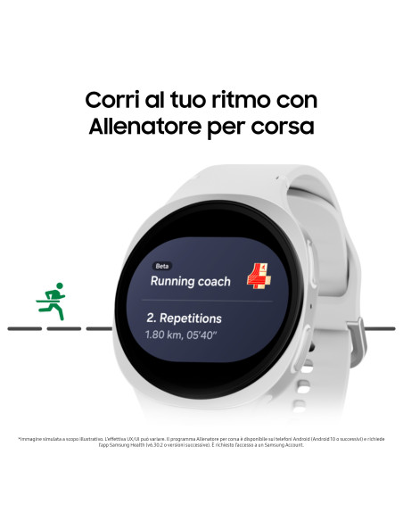 Samsung Galaxy Watch8 (Silver, BT, 40mm), Smartwatch Galaxy AI, allenatore personale, design resistente agli urti, processore 3n