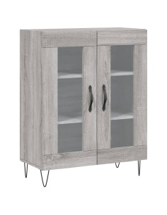 Credenza Grigio Sonoma 69,5x34x180 cm in Legno Multistrato