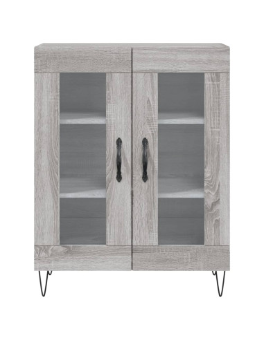 Credenza Grigio Sonoma 69,5x34x180 cm in Legno Multistrato