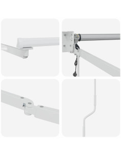 Tenda da Sole Bianco 4 × 3 m Metallo