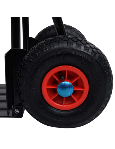 Carrello a Mano Telescopico 200 kg Nero e Rosso