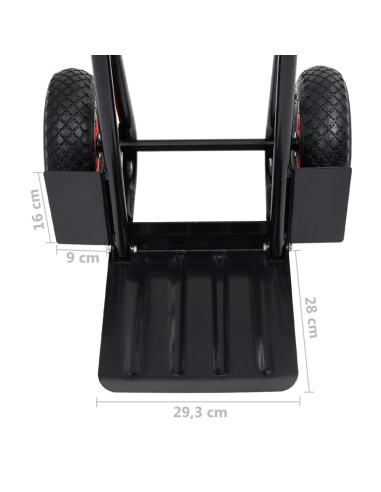 Carrello a Mano Telescopico 200 kg Nero e Rosso