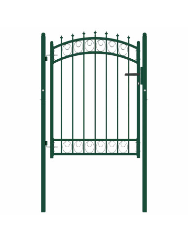 Cancello per recinzione EMMEN con punte in acciaio 103x109,5 cm verde