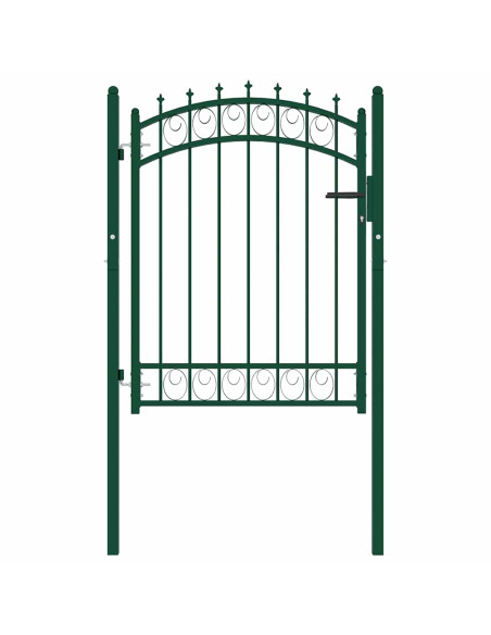 Cancello per recinzione EMMEN con punte in acciaio 103x109,5 cm verde