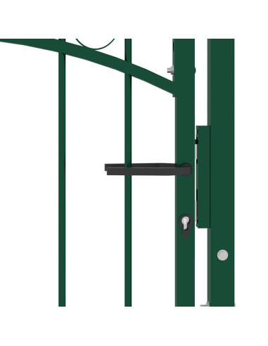 Cancello per Recinzione con Punte in Acciaio 100x125 cm Verde