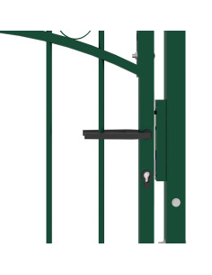 Cancello per Recinzione con Punte in Acciaio 100x200 cm Verde 2
