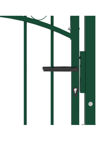 Cancello per Recinzione con Punte in Acciaio 100x200 cm Verde