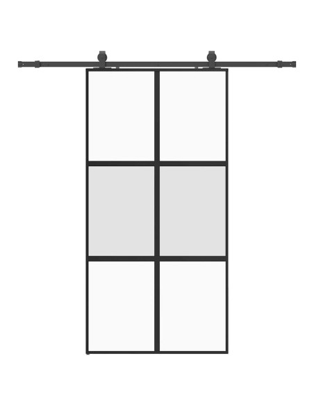 Porta Scorrevole Ferramenta Nera 102,5x205 cm Vetro Temperato