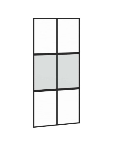 Porta Scorrevole Ferramenta Nera 102,5x205 cm Vetro Temperato