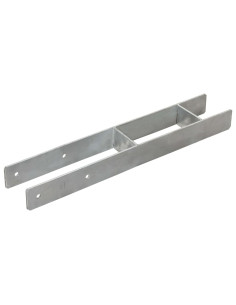 Picchetti per Recinzione 2 pz Argento 9x6x60 cm Acciaio Zincato