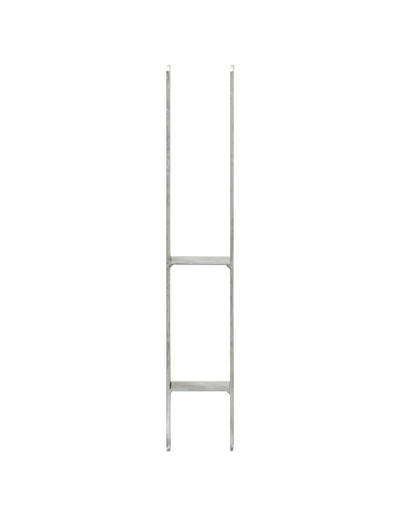 Picchetti per Recinzione 2 pz Argento 9x6x60 cm Acciaio Zincato