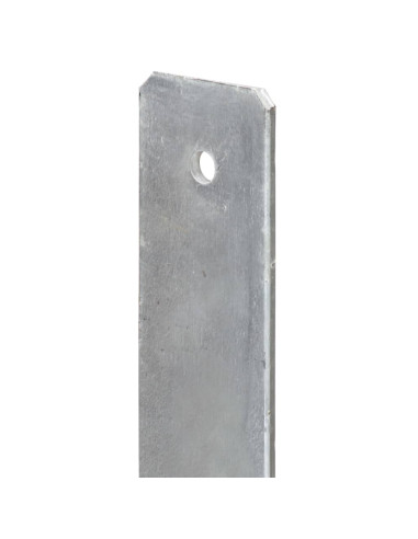 Picchetti per Recinzione 2 pz Argento 9x6x60 cm Acciaio Zincato