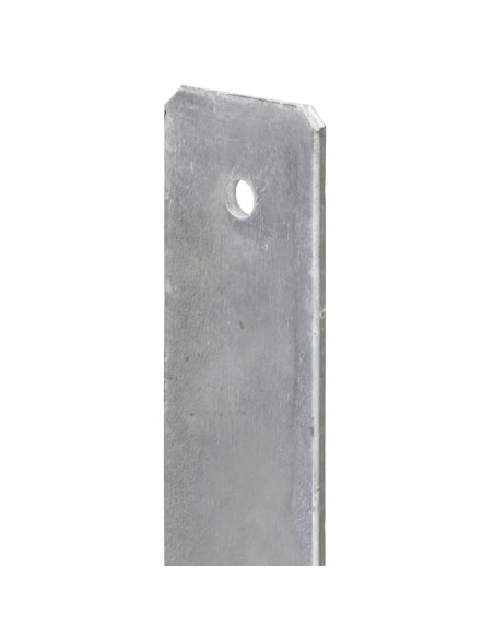 Picchetti per Recinzione 2 pz Argento 9x6x60 cm Acciaio Zincato