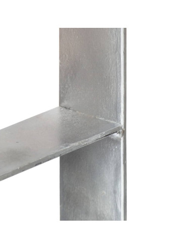 Picchetti per Recinzione 2 pz Argento 9x6x60 cm Acciaio Zincato