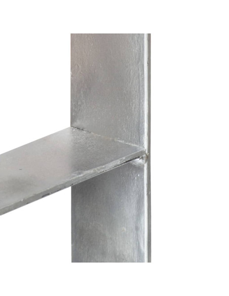 Picchetti per Recinzione 2 pz Argento 9x6x60 cm Acciaio Zincato