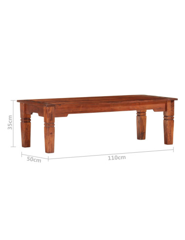 Tavolino da Salotto 110x50x35 cm in Legno Massello di Acacia