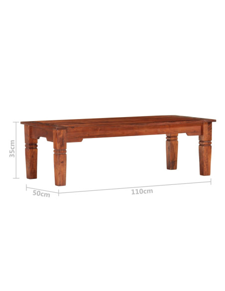 Tavolino da Salotto 110x50x35 cm in Legno Massello di Acacia
