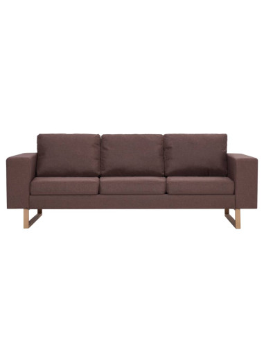 Divano a 3 Posti in Tessuto Marrone