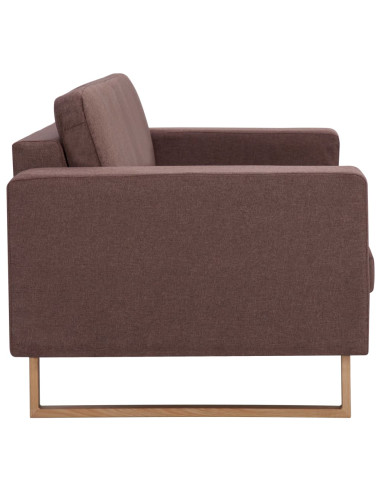 Divano a 3 Posti in Tessuto Marrone