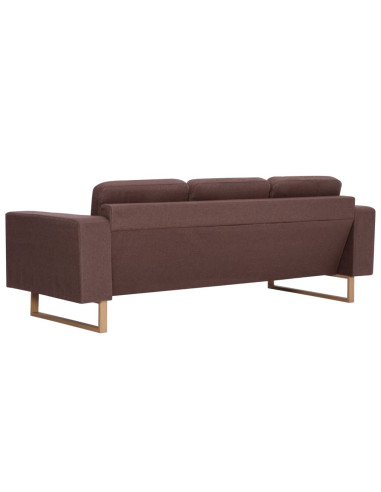 Divano a 3 Posti in Tessuto Marrone