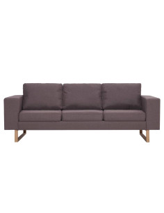 Divano a 3 Posti in Tessuto Grigio Talpa 2