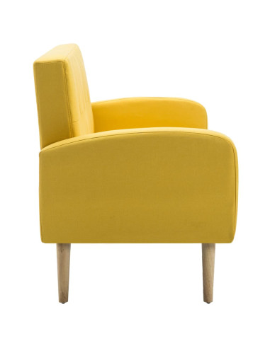 Divano a 3 Posti in Tessuto Giallo