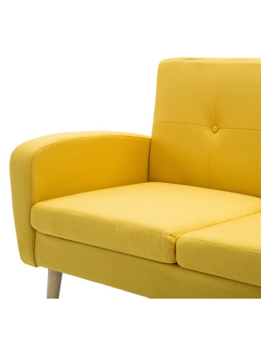 Divano a 3 Posti in Tessuto Giallo